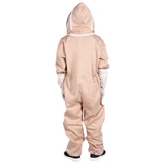 L Full Body Ventilated Beekeeping Suit w/Veil Hood Gloves Protective Bee Jacket