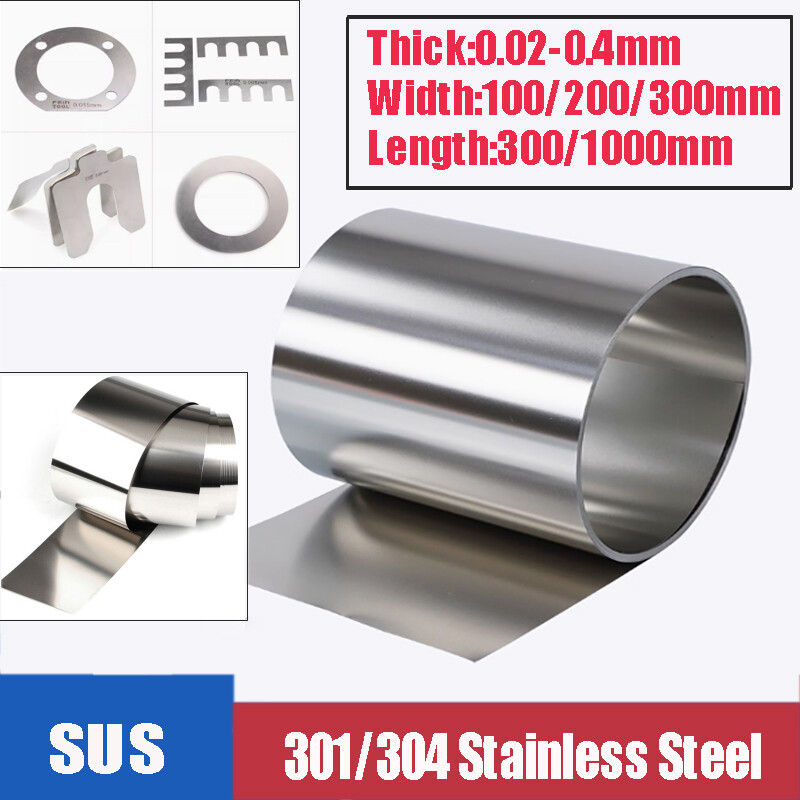 301/304 Stainless Steel Sheet Bright Polish Cutting Steel Plate Thick 0.02-0.4mm