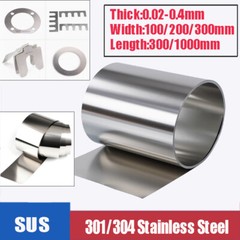 301/304 Stainless Steel Sheet Bright Polish Cutting Steel Plate Thick 0.02-0.4mm