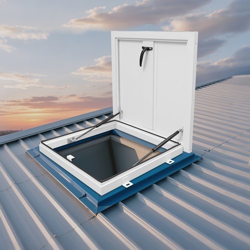 19.7in L X 19.7in Roof Security Door Roof Hatch Roof Access Hatch White US Ship