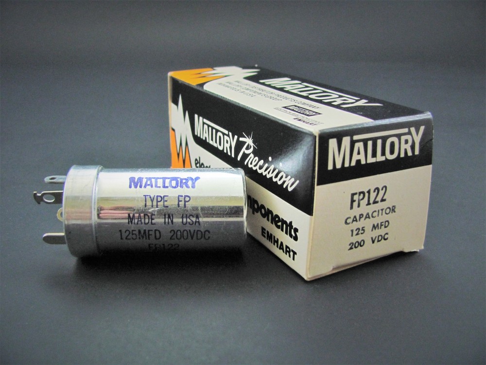 125UF 200V – Electrolytic Can Capacitor – MALLORY FP122
