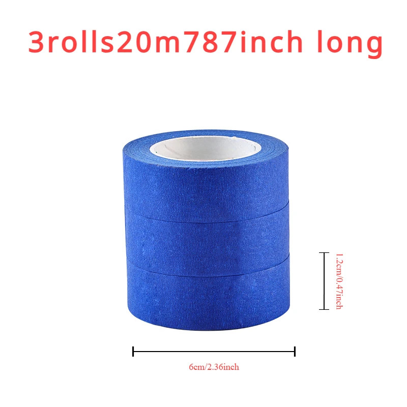 3 Rolls Blue Painter’s Tape 2 Inch x 60 Yards 5.5 Mil Masking Tape Clean Removal