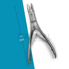 Ruskin Bone Rongeur 7.50″ Curved 5mm Bite Double Action Stainless German Grade