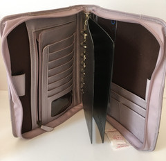 Franklin Covey Light Purple Full Grain Leather CL 12215 7 Ring Binder Organizer