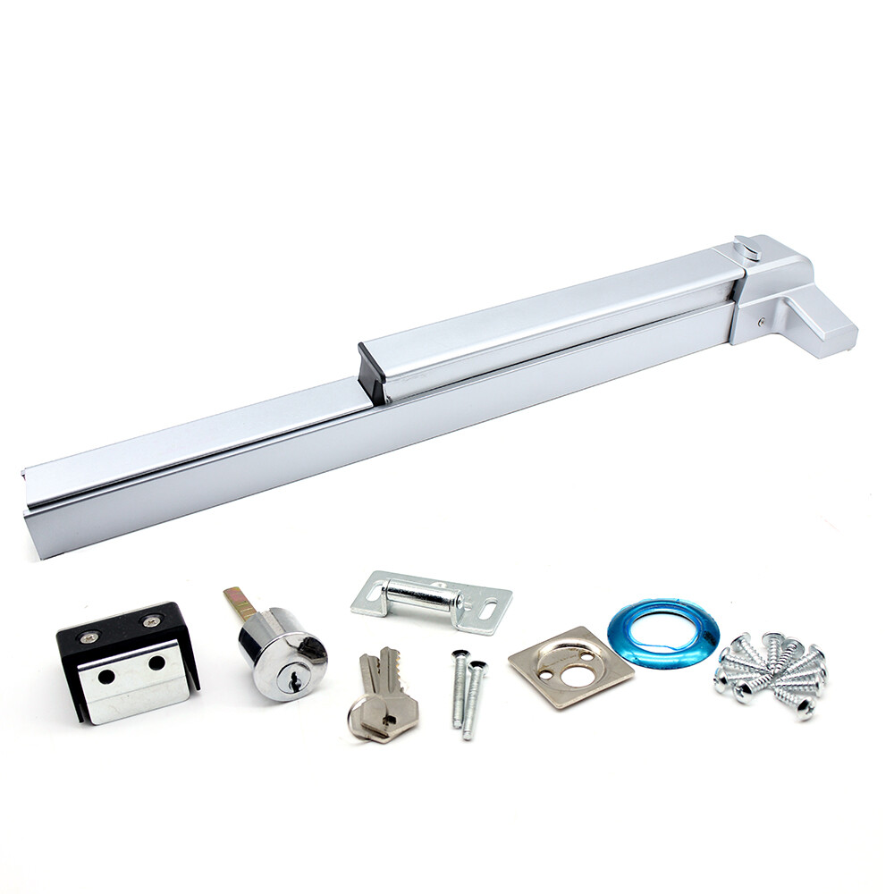 SS Panic Exit Door Push Bar Device Iron Alloy Fits 30″ to 36″ Commercial Grades