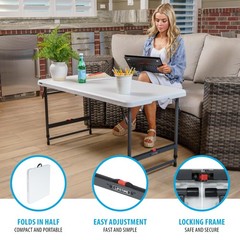 Lifetime Height Adjustable Folding Table 4 Foot 80952
