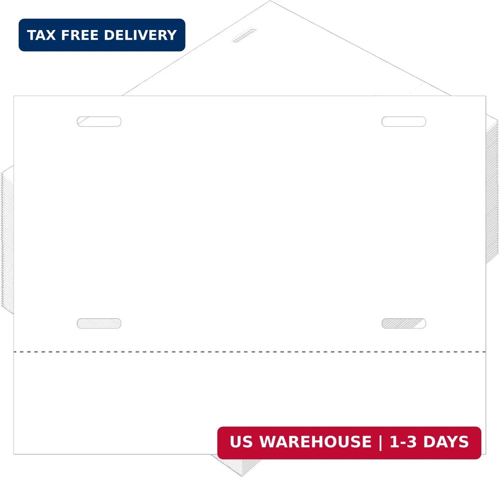 100 Pcs Temporary Paper Tags Blank License Plates 8.5 x 11 Inches Printable Tear