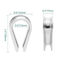 PHITUODA M6 Stainless Steel Thimble for 1/4″ Wire Rope Cable