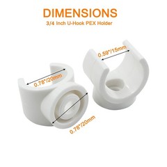 Litoexpe 3/4 Inch PEX Pipe Clamps, 20mm PVC Pipe Holder, Plastic UHook PEX Pi…