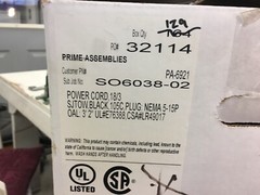 18-3 SJTOW 38″ OVER ALL,POWER CORD, BUNDLE OF 25 BLACK NEMA 515 PLUG