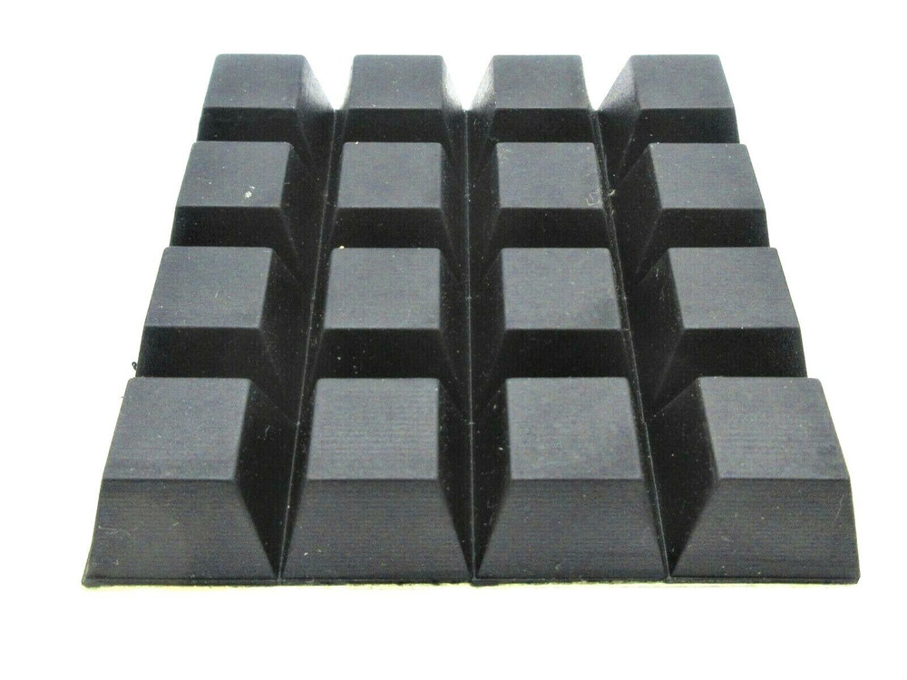 3/4″ Square x 3/8″ Tall Peel & Stick Silicone Feet for Amps Speakers Racks Audio