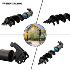 Mini Excavator Attachment Hydraulic Auger High Rotating Speed High Compatibility
