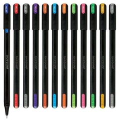 Pentonic Multicolor Gel Pen With Hard Box Case – Black Body, 12 Pcs Set