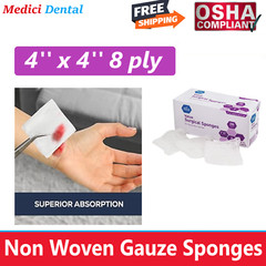 4×4 Non Woven Sponges 8-Ply, Non-Sterile Cotton Dental Surgical Gauze – 2000/Box