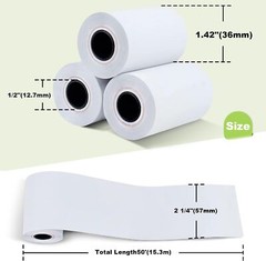 2 1/4″x 50′ Thermal Paper Rolls Credit Card Receipt & Cash POS Register Paper US