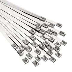 100 Pcs 150*4.6mm 304 Stainless Steel Metal Exhaust Wrap Locking Cable Zip Ties
