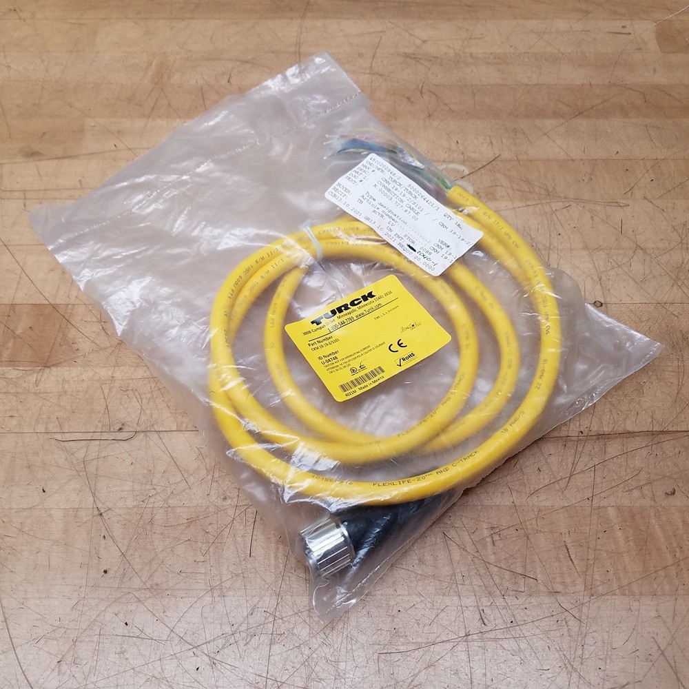 Turck CKM 19-19-2/S101 4021M Cordset, U-04748, 150V, 9A (3), 2A (16) – NEW