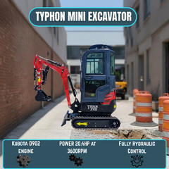 TYPHON Terror XVIII Prestige Mini Excavator 2 Ton AC Cabin DIgger Kubota D902