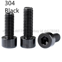 Black 304 Stainless Steel Allen Hex Socket Bolts Cap Head Screws M4 M5 M6 M8