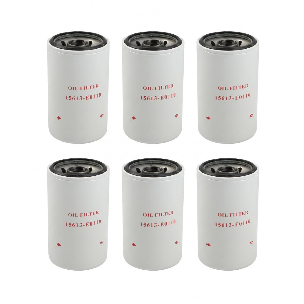 6PCS New Oil Filter 15613E0110 15613-E0110 Fit For Hino 258 268 338 2005-2020