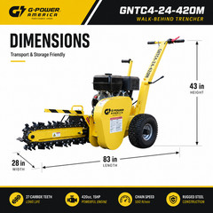 3.3 ft/min Trenching Speed for Garden Gasoline Trencher 15HP 4Stroke OHV Engine