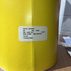 ZEBRA 4×6 COLOR (4″ x 6″) YELLOW Direct Thermal Labels 1″ Core 6x 430=2580Labels