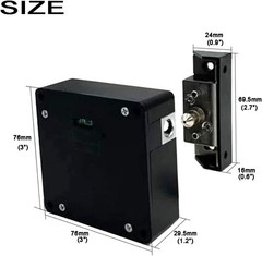 RFID Lock Electronic Cabinet Lock, Hidden DIY with USB 1 Pack, Black