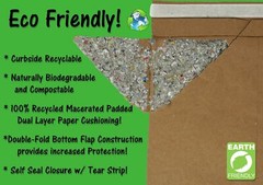 Eco Friendly Brown Kraft Heavy Duty Paper Padded Mailers! Cushioned Recyclable M