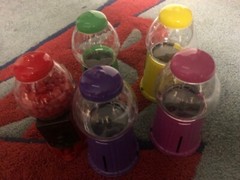 6 HIGH QUALITY KIDS CANDY HOLDERS, 6 COLORS/SET, FREE 2 DAY AIR SHIPPING