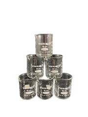 VWR 50mL Low Form Griffin Glass Graduated Beaker Pour Spout 6PK 10754-946