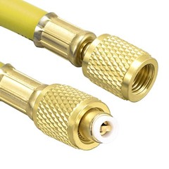 1/4 SAE Flare AC Refrigerant Charging Hoses 2.95Ft Length 500PSI Thread Yellow