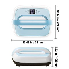 Heat Press Machine 12 x 10 in Portable Heat Transfer Machine Blue+White
