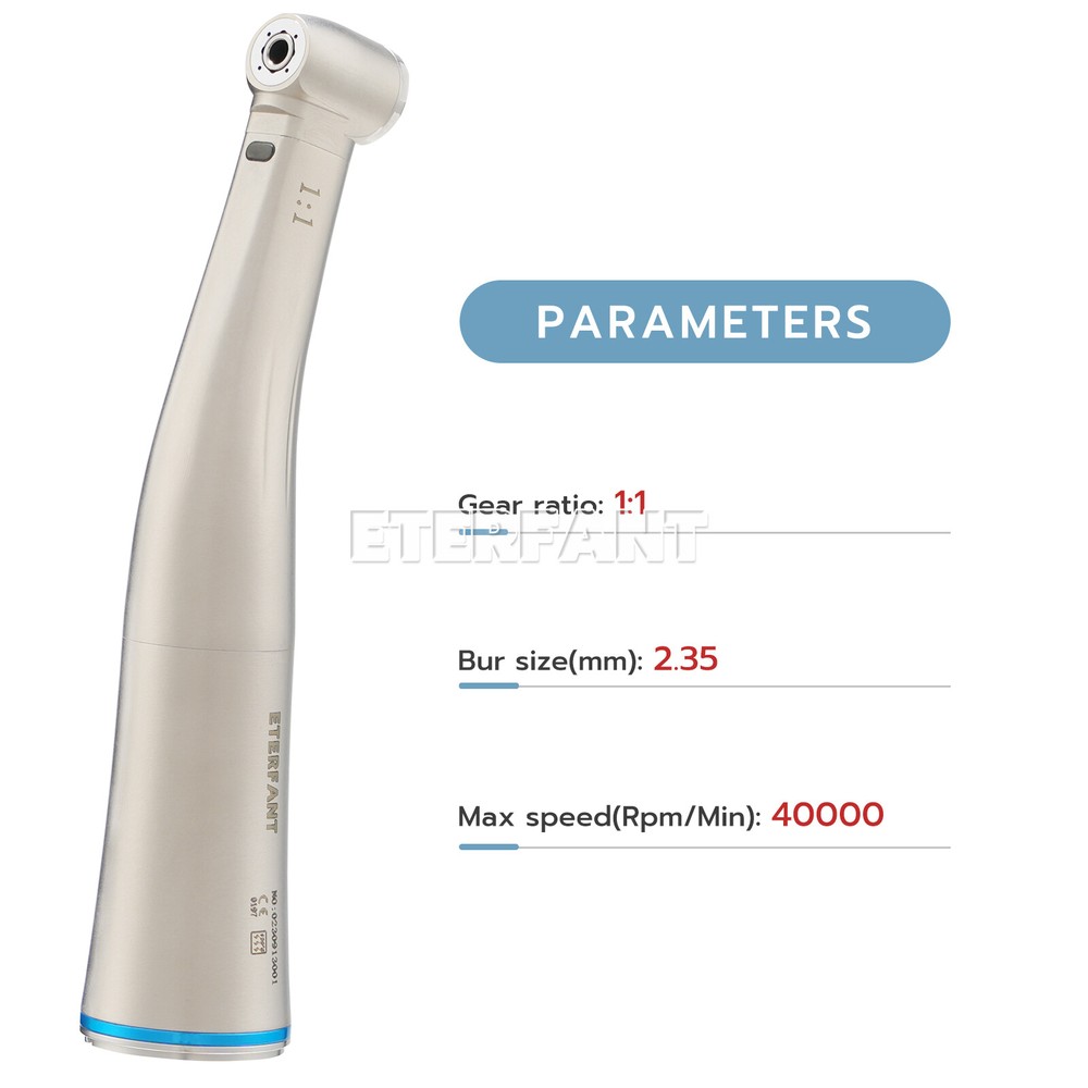 ETERFANT NSK Style Dental 1:1 Fiber Optic LED Slow Speed Contra Angle Handpiece