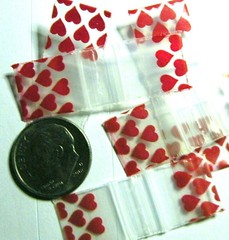 100 Red Hearts 0.5 X 0.5″ Apple Baggies Mini Zip Bags 1212 EASY Open