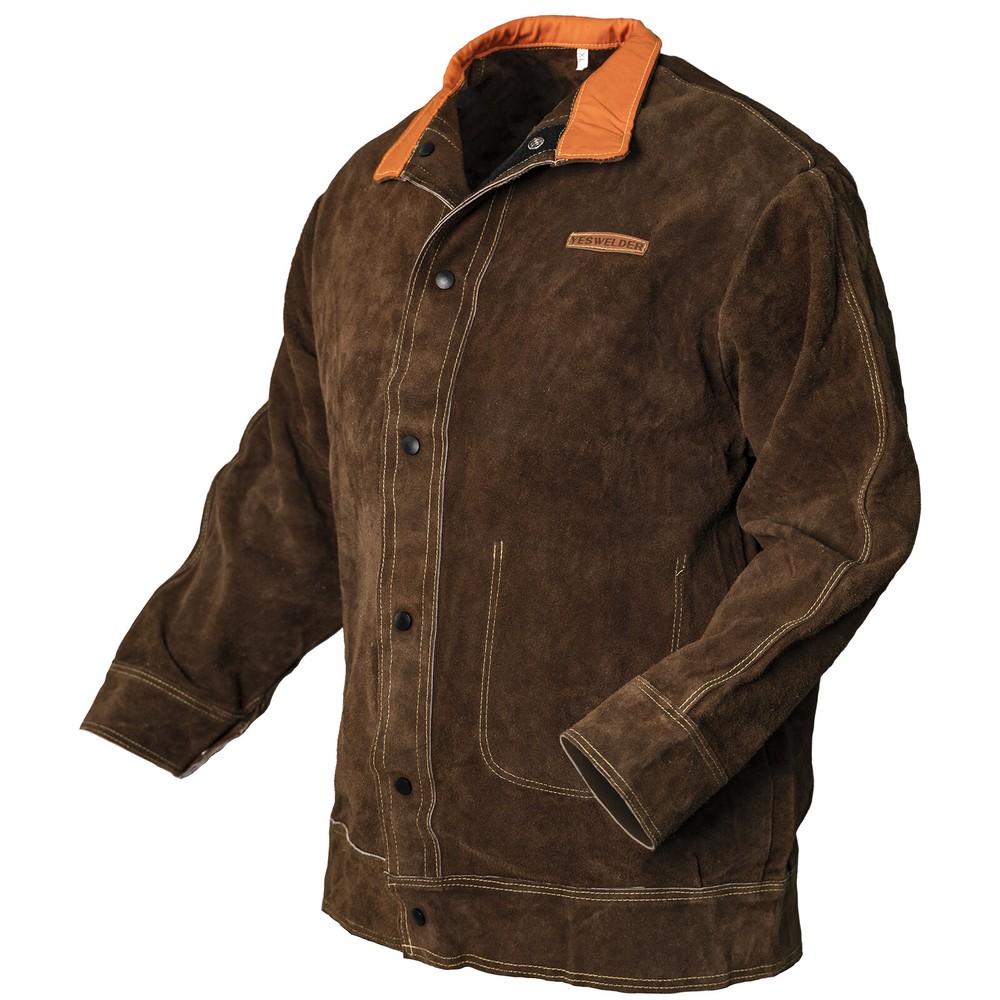 Leather Welding Jacket, Flame-Resistant Heavy Duty Welder Jacket