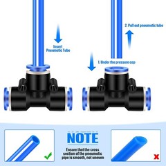 10x Tube OD 4mm 5/32 Tee Union Pneumatic Push In Connector Air Fitting Couplings