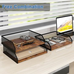 3-Tier Stackable Paper Tray, Metal Mesh Desktop Organizer, Paper Sorter, Lett…