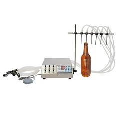 6 Head Semi-automatic Liquid Filling Machine Electric Bottle Filler Stainless 5L