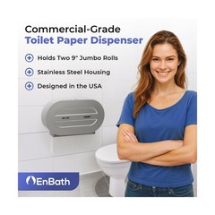 Double Jumbo Toilet Paper Dispenser – Stainless Steel Commercial Dual Roll Wa…