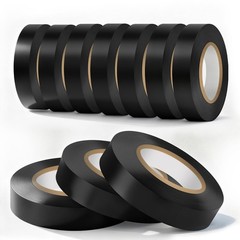 10 Pack Black Electrical Tape 3/4″ x 66ft Waterproof High Temperature Resistance