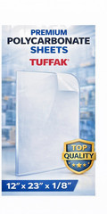 TUFFAK Polycarbonate Sheet 1/8in 12″ x 23″ Peel-off Film New ** Free Shipping**