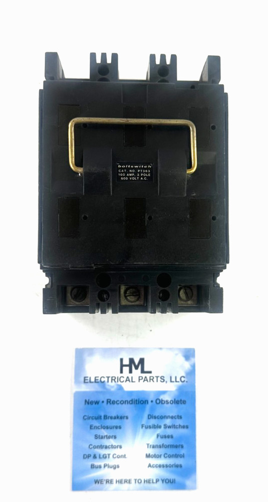 BOLTSWITCH, PT363, 100A, 600V, 3 POLE, FUSE PULL OUT *RECONDITIONED