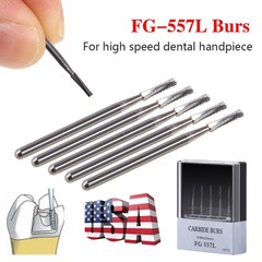 5 piezas Fresas de carburo para cirugía dental 25 mm de longitud FGOS FG-557XL