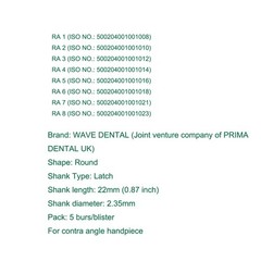 Wave Dental Tungsten Carbide Burs Round Latch RA 1 2 3 4 5 6 7 8 Low Speed Prima