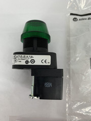 Allen-Bradley 800H-QRH2G Pilot Light Green w/800TC-N374 Power Module 12-130VAC