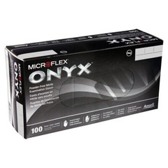 Microflex N644 ONYX Black Nitrile Examination Gloves, Box of 100, Size X-Large