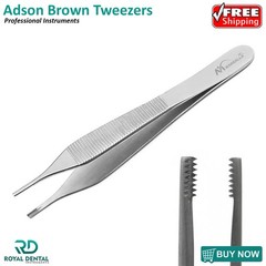 Dental Adson Brown Straight Thumb Tweezers Tissue Forceps Surgical Instruments