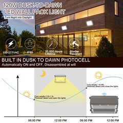 120W Led Wall Pack Light Outdoor Commercial Industrial Security Wall Light 5000K
