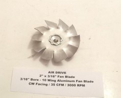 AIR DRIVE 2″ x 3/16″ Fan Blade – 3/16″ Bore – 10 Wing Aluminum Fan Blade – CW –