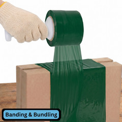 18 Rolls Cast Narrow Banding Stretch Wrap 3″x1000′ 80 Gauge Green Shrink Film